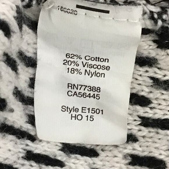 Madewell Fineprint Pullover Crewneck Sweater Black White Vent Sweater sz S - Picture 12 of 13
